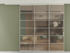 Перегородка Формато вдоль стены на потолок 3 створки с синхронным механизмом