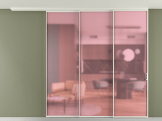 Перегородка Формато вдоль стены на потолок 3 створки с синхронным механизмом