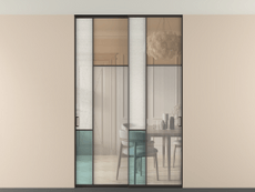 Перегородка Мозаик внутри проёма скрытое крепление в потолок 2 створки