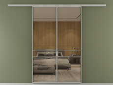 Перегородка Formato вдоль стены 2 створки