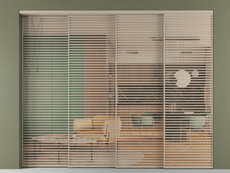 Перегородка Formato внутри проёма 4 створки с синхронным механизмом