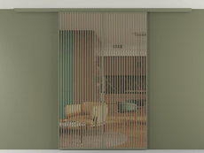 Перегородка Formato вдоль стены на потолок 2 створки