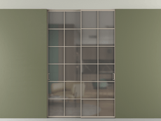 Перегородка Формато внутри проёма скрытое крепление в потолок 2 створки