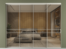 Перегородка Formato внутри проёма 4 створки с синхронным механизмом