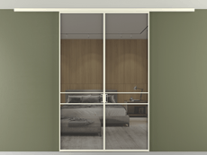 Перегородка Формато вдоль стены на потолок 2 створки