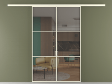 Перегородка Formato вдоль стены 2 створки