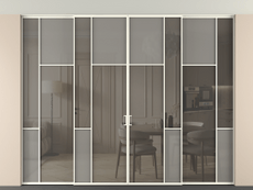 Перегородка Мозаик внутри проёма скрытое крепление в потолок 4 створки