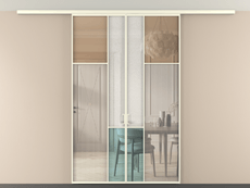 Перегородка Mosaic вдоль стены на потолок 2 створки