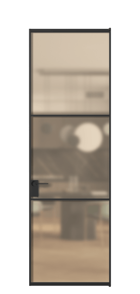 Дверь межкомнатная АЛПЛ040.03 САТ ОРАНЖ ЧЕР. Цвет Алюминий Черный. Материал Алюминий. Коллекция Formato. Картинка.