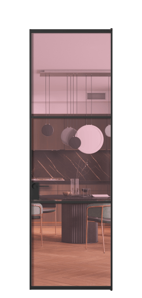 Дверь межкомнатная АЛПЛ040.03 ПРОЗ РОЗ ЧЕР. Цвет Алюминий Черный. Материал Алюминий. Коллекция Formato. Картинка.