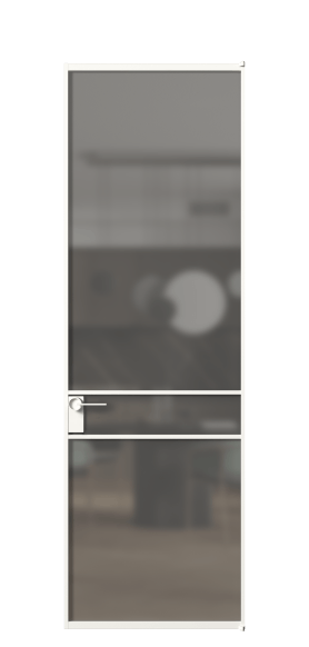 Дверь межкомнатная АЛПЛ040.02 Серый сатин триплекс БЕЛ. Цвет Алюминий Белый. Материал Алюминий. Коллекция Formato. Картинка.