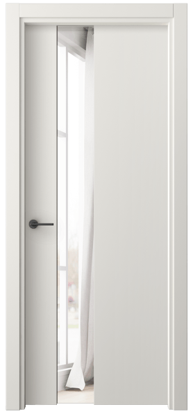 Дверь межкомнатная 4224 СТБЛ ДВ ЗЕР. Цвет Софт-тач белоснежный. Материал Полипропилен. Коллекция Freedom. Картинка.
