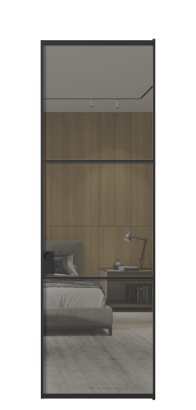 Дверь межкомнатная АЛПЛ040.03 Stopsol Grey ЧЕР. Цвет Алюминий Черный. Материал Алюминий. Коллекция Formato. Картинка.