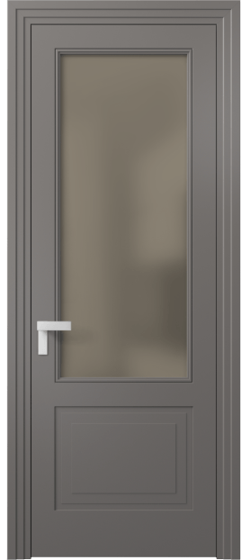 Межкомнатная дверь 8352 МКЛС Бронза сатин. Цвет Матовый классический серый. Материал Гладкая эмаль. Коллекция Rocca. Фото. Дверь межкомнатная 8352 МКЛС Бронза сатин. Цвет Матовый классический серый. Материал Гладкая эмаль. Коллекция Rocca. Картинка.