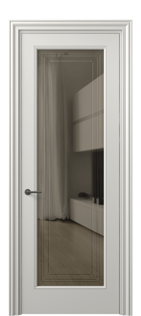 Дверь межкомнатная 8400 МСР Бронзовое прозрачное стекло с гравировкой Маскот. Цвет Матовый серый. Материал Гладкая эмаль. Коллекция Mascot. Картинка.