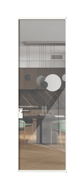 Дверь межкомнатная АЛПЛ040.01 БЕЛ Алюминий Белый Stopsol Clear прозрачное. Цвет Алюминий Белый. Материал Алюминий. Коллекция Formato. Картинка.