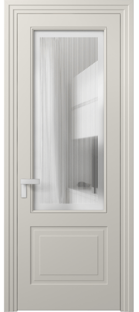Дверь межкомнатная 8352 МОС Сатин с гравировкой Rocca. Цвет Матовый облачно-серый. Материал Гладкая эмаль. Коллекция Rocca. Картинка.