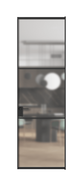 Дверь межкомнатная АЛПЛ040.03 Matelux Crystalvision ЧЕР. Цвет Алюминий Черный. Материал Алюминий. Коллекция Formato. Картинка.