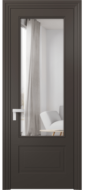 Дверь межкомнатная 8342 МАН Двустороннее зеркало. Цвет Матовый антрацит. Материал Гладкая эмаль. Коллекция Rocca. Картинка.