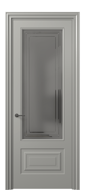 Дверь межкомнатная 8442 МНСР Серый сатин с гравировкой. Цвет Матовый нейтральный серый. Материал Гладкая эмаль. Коллекция Mascot. Картинка.