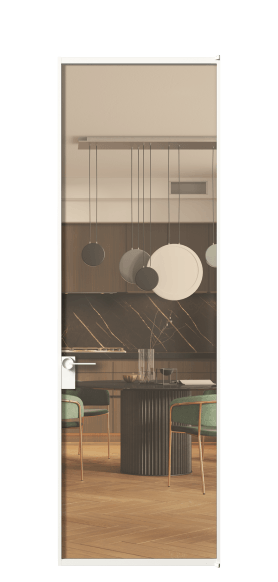 Дверь межкомнатная АЛПЛ040.01 ПРОЗ ОРАНЖ БЕЛ. Цвет Алюминий Белый. Материал Алюминий. Коллекция Formato. Картинка.